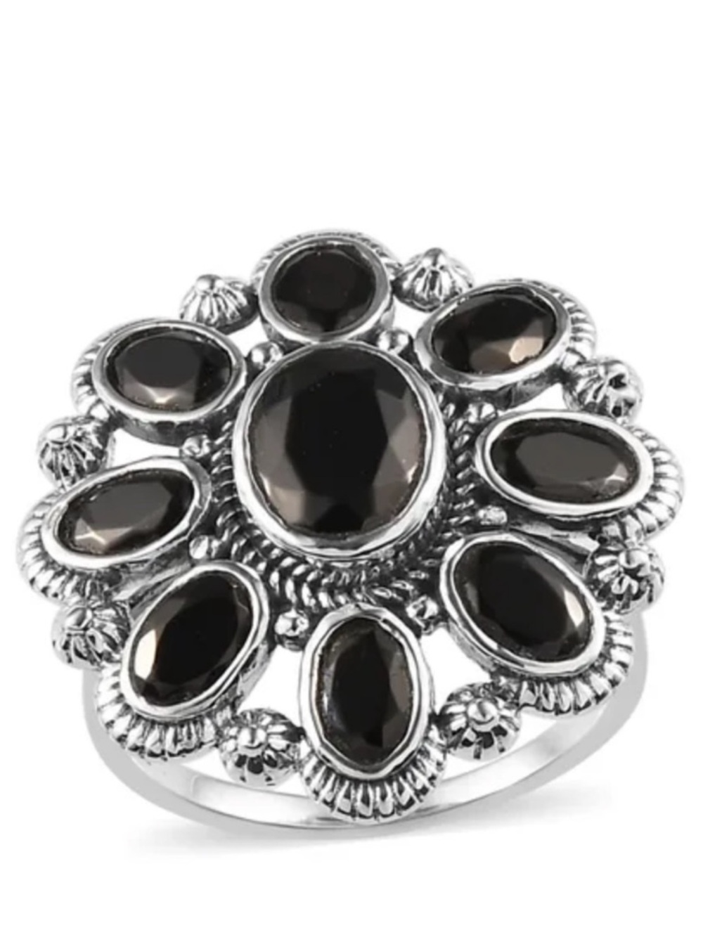 Artisan Crafted Elite Shungite Floral Ring